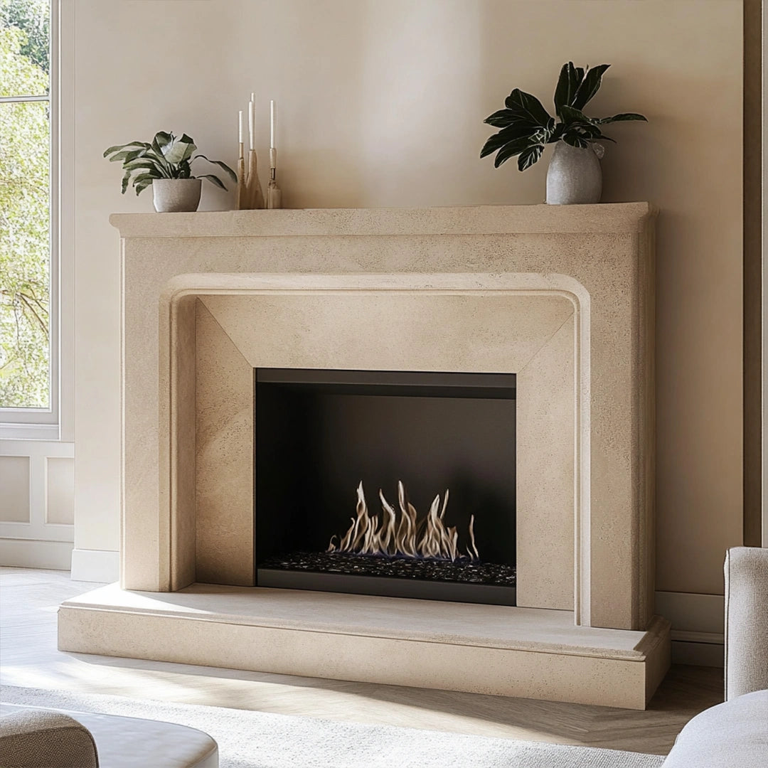 ONS Marble Marble Sleek Modern Fireplace Mantel