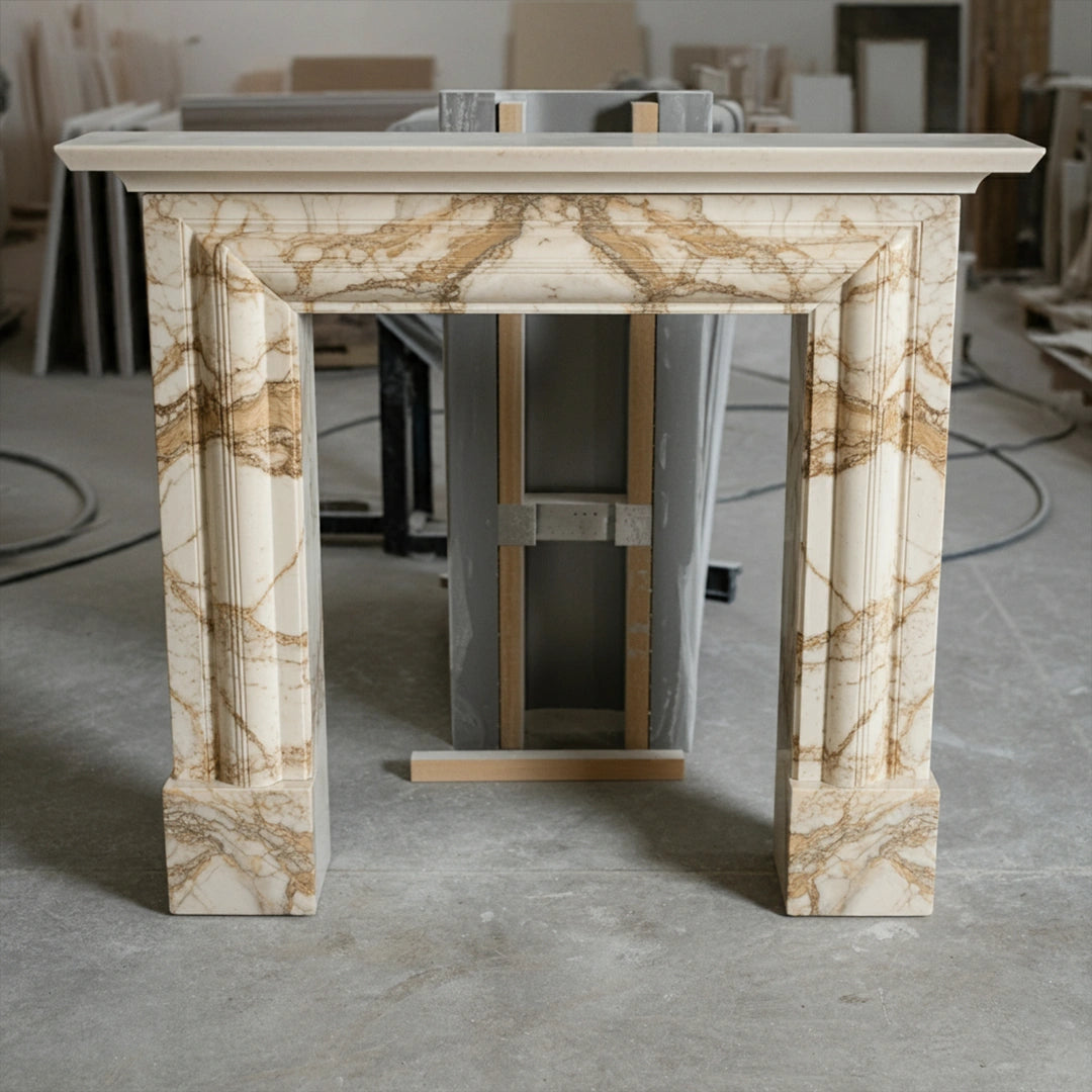 ONS Marble Classic Fireplace Mantel With Columns