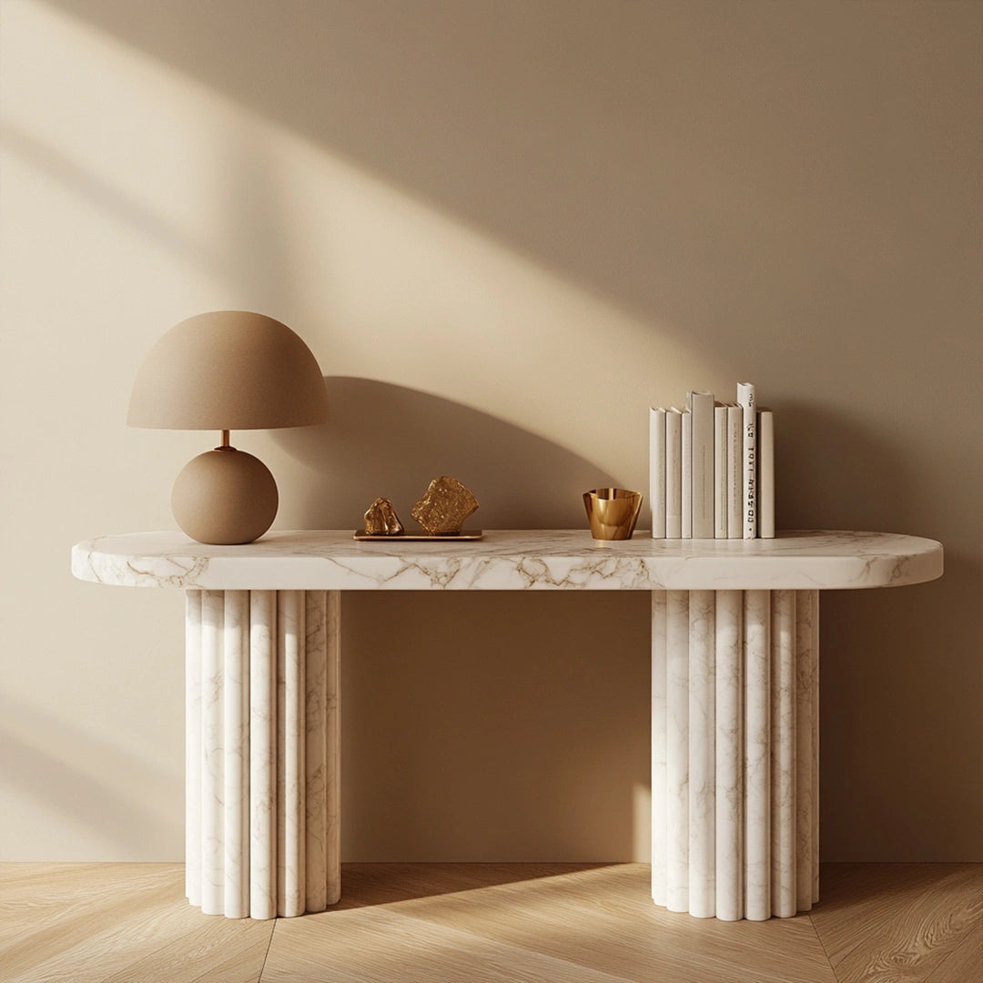 ONS Marble Marble Fluted Console Table