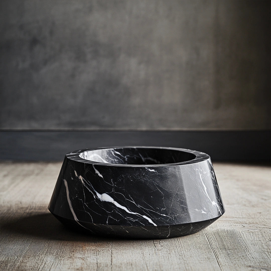 ONS Marble Marble Geometric Pet Bowl