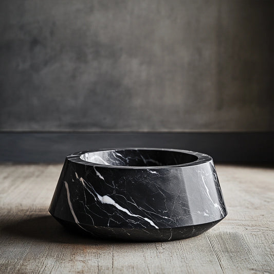 ONS Marble Marble Geometric Pet Bowl