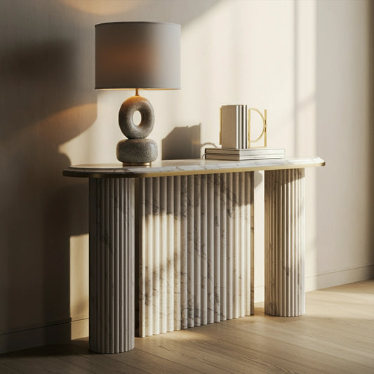 ONS Marble Marble Groove Console Table