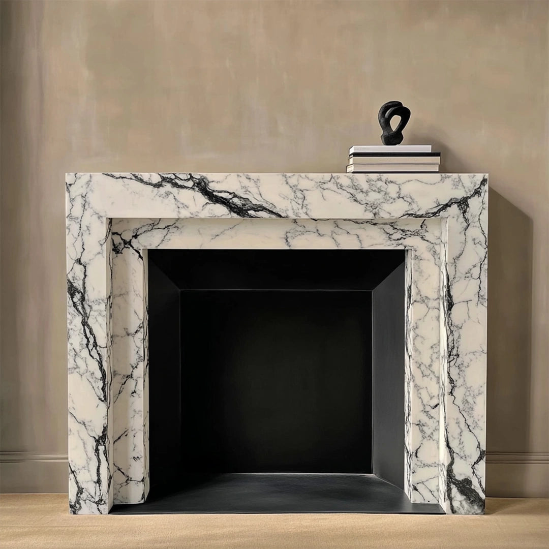 ONS Marble Modern Marble Fireplace Mantel