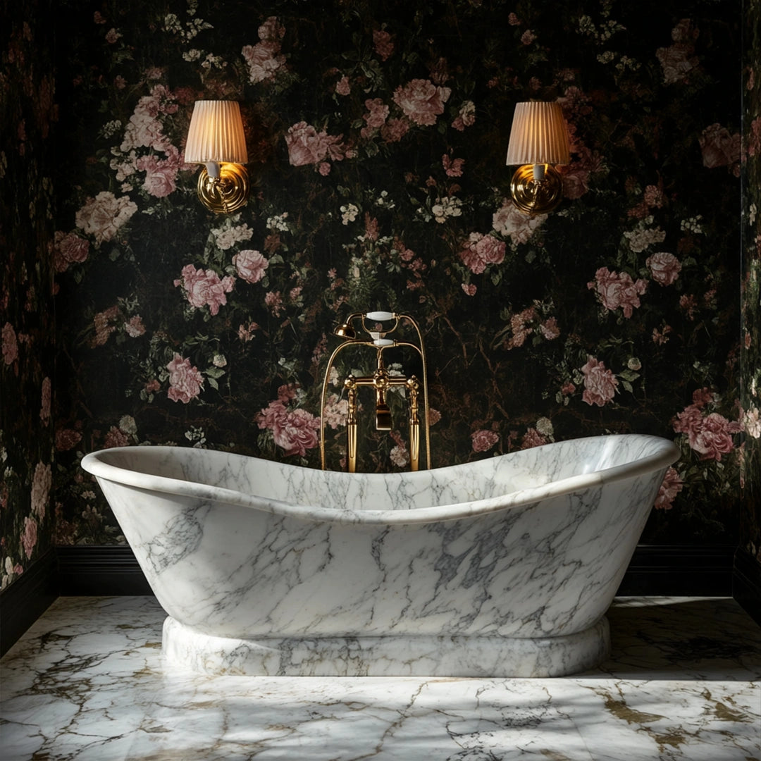 ONS Marble Noir Marble Bathtub