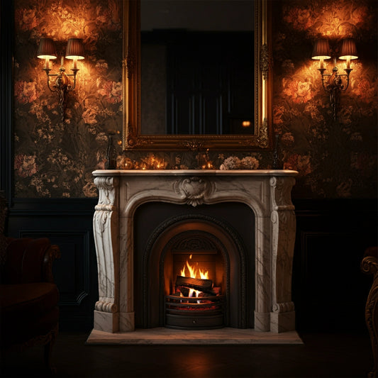 ONS Marble Ornate Marble Fireplace Mantel