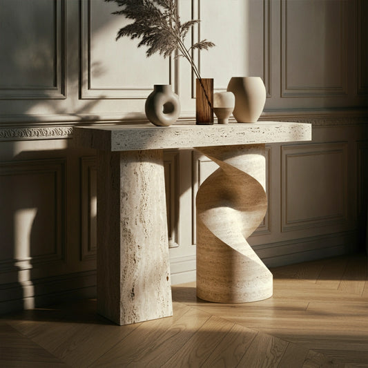 ONS Marble Twist Stone Console Table