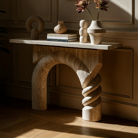 ONS Marble Twisted Arch Console Table